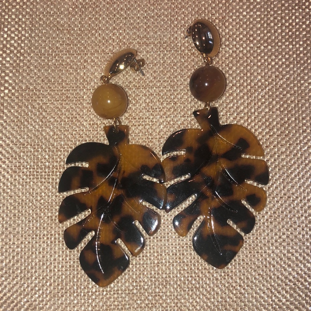 Tropical plant earrings